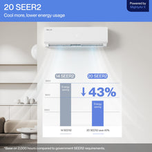 Load image into Gallery viewer, DELLA 20K BTU ODU 2 Dual Zone 9000 9000 BTU Wifi Mini Split AC Work with Alexa, Energy Efficient, 20 SEER2 208-230V Cools Up to 800 Sq.Ft Multi Zone Ductless Pre-Charged Heat Pump, 16ft Installation