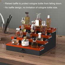 Load image into Gallery viewer, upcessory Cologne Organizer for Men, 4 Tier Cologne Stand, Cologne Shelf with Drawer and Hidden Compartment Perfume Display Holder