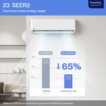 Load image into Gallery viewer, DELLA Hyper Heat Lower as -13°F 23,000 BTU Mini Split,Work with Alexa and WiFi,Energy Star 230V 23 SEER2,Cools Up to 1,500 Sq. Ft,Inverter AC with 1.9 Ton Pre-Charged Heat Pump & 16.4ft Kits