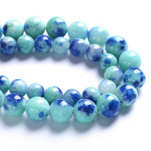 Load image into Gallery viewer, 8MM 46PCS Peacock Blue Persian Jade Spacer Loose Beads for Jewelry Making DIY Bracelet Necklace