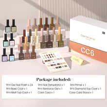 Load image into Gallery viewer, CANNI 30Pcs 9ML Hema-free Gel Nail Polish Set,Nude Brown Red Glitter Gold Gel Polish Kit Soak Off LED Nail Gel Polish Set Nail Art Starter Manicure Salon DIY at Home