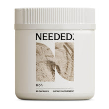 Load image into Gallery viewer, Needed. Iron for Prenatal, Pregnancy, Breastfeeding, Postpartum | Thyroid Function, Immune Support, Energy, Birth Weight, Baby's Neural Development | 60ct