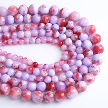 Load image into Gallery viewer, 12MM 32PCS Purple Red Persian Jade Spacer Loose Beads for Jewelry Making DIY Bracelet Necklace