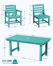 Load image into Gallery viewer, SERWALL Patio Dining Sets for 6 Person, HDPE Dining Set with 6 Armless Chairs, Aruba