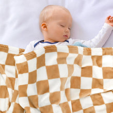 Load image into Gallery viewer, GreatBba Plush Checkered Baby Blanket,30 x 40 Inch Fleece,Orange White
