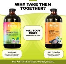 Load image into Gallery viewer, Serene Herbs Soursop Bitters Liquid & Black Seed Bundle – Organic Herbal Guanabana for Digestive Support & Immune Health – Vegan, Non-GMO – 32 oz (16 oz Each), 32 Servings