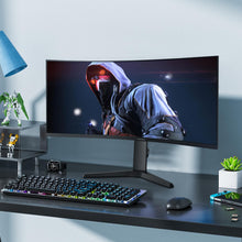 Load image into Gallery viewer, KOORUI 34 Inch Ultrawide Curved Gaming Monitor 144Hz 165Hz, 1ms, 1000R, WQHD 3440×1440, 21:9, DCI-P3 90% Color Gamut, Adaptive Sync Compatible, Tilt/Height Adjustable Stand, HDMI/Display Port, 34E6UC