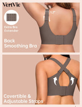 Load image into Gallery viewer, Vertvie Jelly Bras for Women Plus Size Minimizer Soft Wireless Push Up Bra Full Supportive Older Lift Back Coverage Bralette(Grey,42D)