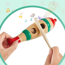 Load image into Gallery viewer, 2 Pieces Colorful Fish Shaped Guiro Instrument Latin Percussion Musical Instruments Wooden Frog Instrument Musical Percussion Instruments for Adults Kids with Rhythm Sticks