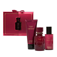 Load image into Gallery viewer, Victoria's Secret Very Sexy 3 Piece Luxe Fragrance Gift Set: 1.7 oz. Eau de Parfum, Travel Lotion & Shimmer Mist