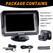 Load image into Gallery viewer, DoHonest Baby Car Camera HD 1080P - Rear-Facing Car Baby Monitor with Night Vision, Adjustable View Angle, Easy Setup, Anti-Glare Display, Safety for Kids & Infants