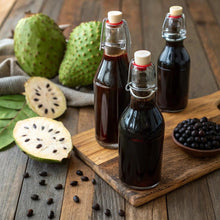 Load image into Gallery viewer, Serene Herbs Soursop Bitters Liquid & Black Seed Bundle – Organic Herbal Guanabana for Digestive Support & Immune Health – Vegan, Non-GMO – 32 oz (16 oz Each), 32 Servings