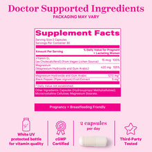 Load image into Gallery viewer, Pink Stork Magnesium Supplement for Women with Vitamin D - Mood, Natural Calm & Energy Levels - Digestion, Heartburn, & Constipation Support for Pregnancy - Breastfeeding Friendly - 60 capsules