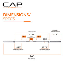Load image into Gallery viewer, CAP Barbell Classic 7-Foot Olympic Bar, Chrome - New Version (OBIS-85)