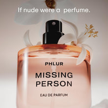 Load image into Gallery viewer, PHLUR Missing Person Eau de Parfum - Full Size Perfume for Women & Men Fragrance - Floral Skin Musk Perfume with Bergamot, Musk, Orange & Sandalwood (50mL)