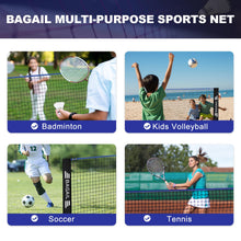 Load image into Gallery viewer, BAGAIL Badminton Net, Foldable Sports Net 10 FT/ 14 FT/ 17 FT Wide, Height Adjustable Net Set with Carry Bag for Tennis, Pickleball or Pool Volleyball - 10ft, Blue