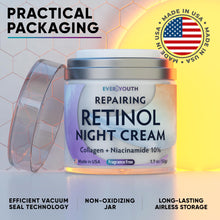 Load image into Gallery viewer, EVERYOUTH Night Cream Face Moisturizer with Retinol, Collagen, Niacinamide 10%, Anti Wrinkle Face Cream, Made in USA, Retinol Cream for Face, Anti Aging Face Cream, Face Moisturizer for Women, 1.7oz