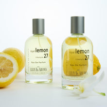 Load image into Gallery viewer, Liliya's Aroma Royal Lemon 27 Eau De Parfum - Vegan & Clean Perfume for Women & Men - Citrus Perfume - Fresh Lemon Notes & Green Musk 3.4 Fl Oz