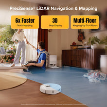 Load image into Gallery viewer, roborock Qrevo S5V Robot Vacuum and Mop, FlexiArm Edge Mopping, 12,000Pa Suction, Dual Zero-Tangle System, Smart Obstacle Avoidance, 10mm Mop Lifting, Auto Mop Washing & Warm Air Drying, White