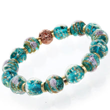 Load image into Gallery viewer, ARTSY CRAFTS INC Glow in The Dark Firefly Beaded Bracelets for Women, Ocean Blue Luminous Murano Firefly Bracelets Mermaid Crystals Healing Bracelet Bangle (Ocean Blue 6-7")