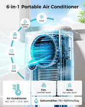 Load image into Gallery viewer, Portable Air Conditioners 16000 BTU 6-in-1 Smart AC Unit with WiFi App for Large Rooms up to 750 Sq. Ft., Quiet 45dB Sleep Mode 24H, Child Lock, Dehumidifier Fan, Perfect for Bedroom Home Office