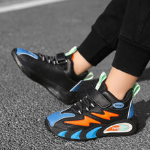 Load image into Gallery viewer, GLYGML Kids Shoes Boys Girls Tennis Shoes Running Walking Lightweight Breathable Sneakers Non-Slip Fashion Athletic Fitness Shoes for Little Kid/Big Kid Black Orangee Size 12