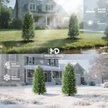 Load image into Gallery viewer, 3FT Artificial Cedar Topiary Trees (2 Pack) - UV Resistant Fake Evergreen Shrubs with Extra Dense Foliage, Realistic Potted Faux Plants for Front Porch & Garden Decor
