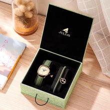 Load image into Gallery viewer, Valence Womens Watches, 2025 Italian Genuine Leather Small Face Wristology Watches for Women, Valentine's Day Gift Fashion Ladies Watch, Advanced Texture Dial Watches with Green Cloth Strap