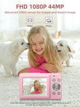 Load image into Gallery viewer, Digital Camera, FHD 1080P Camera, Digital Point and Shoot Camera with 16X Zoom Anti Shake, Compact Small Camera for Boys Girls Kids