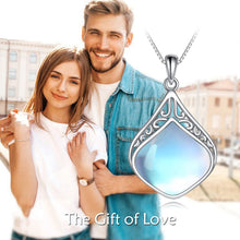 Load image into Gallery viewer, YAFEINI Moonstone Necklace Gifts Sterling Silver Vintage Filigree Teardrop Pendant Necklace Jewelry Gifts for Women