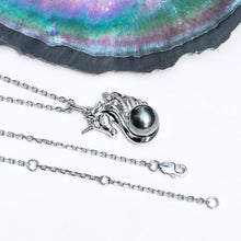 Load image into Gallery viewer, mihiarii Tahitian Black Pearl Unicorn Necklaces Moissanite Sterling Silver Birthday Anniversary Mothers Day Valentines Day Christmas Graduation Gifts for Mom Her Women
