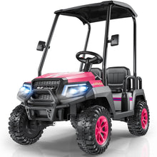 Load image into Gallery viewer, LIGIANT 24V Ride on Toys for Big Kids, 4-Seater Kids' Car, Golf Cart Max. Capacity: 264 Lbs(4 Kids), 4WD Ride on Car w/Remote Control, Detachable Awning, Spring Suspension, Music/Story/Power Display