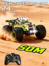 Load image into Gallery viewer, Zappido RC Cars for Boys Age 4-7 8-12, 20km/h High Speed Remote Control Monster Truck with Dino Theme, All-Terrain Off-Road Crawler with Impact-Resistant Flexible Shell, 2 Batteries,Gift Boy Toys