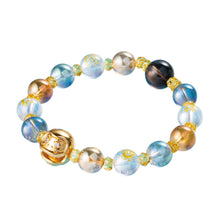 Load image into Gallery viewer, Lucky Shop Japan good luck bracelet daruma doll crystal bracelet for women men unisex feng shui bracelet good luck charm 6-8 inches stretch (Gold Aura)