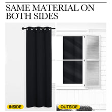 Load image into Gallery viewer, NICETOWN Blackout Curtain Panels for Bedroom, Black, 2 Panels, W29 x L36-inch, Thermal Insulated Grommet Top Blackout Draperies and Drapes for Basement
