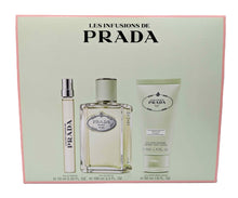 Load image into Gallery viewer, Prada Infusion Iris Gift Set (Eau de Parfum 3.3 fl. oz + Body Lotion 1.6 fl. oz + Eau de Parfum Mini 0.33 fl. oz)