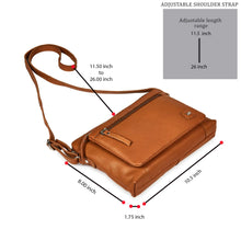 Load image into Gallery viewer, Wise Owl Accessories Small Soft Pebbled Real Leather Crossbody Handbags Purses Triple Zip Premium Sling Crossover Shoulder Bag for Women Gift (Cognac Nappa)