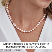 Load image into Gallery viewer, The Pearl Source 14K Gold 7-8mm AAAA Quality Multicolor Freshwater Cultured Pearl Necklace for Women in 17" Princess Length