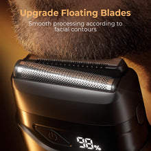 Load image into Gallery viewer, Mbzoey Electric Foil Shavers for Men: Mini Electric Razor for Face - IPX7 Waterproof Cordless Razor with LED Display & Fast Charge - Micro-Comb Technology & Precision Blades,Father's Day Gifts