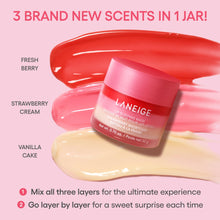 Load image into Gallery viewer, LANEIGE Berry Sweet Lip Trio Set | Lip Sleeping Mask Strawberry Shortcake & Mini Lip Glowy Balms in Berry & Vanilla