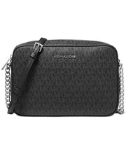 Load image into Gallery viewer, Michael Kors Women's Jet Set Large Printed Logo Crossbody Bag (Black)