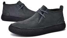 Load image into Gallery viewer, JIONS Mens Ankle Desert Chukka Boots Lace Up Suede Leather Shoes Round Toe Platform Deck Boots (Grey 43/9.5 US)