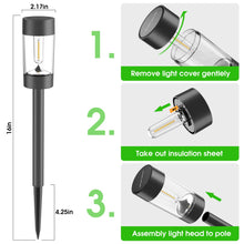 Load image into Gallery viewer, Eyrosa Solar Lights Outdoor, 12 Pack Waterproof Solar Landscape Lighting for Pathway Garden Yard Path Walkway Driveway Lawn Patio Outside Decor, Warm White