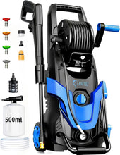 Load image into Gallery viewer, New Upgrade Pressure Power Washer 4800PSI w/4 Quick Connect Nozzles, Inlet Hose & Filter&500ML Soap Tank, High Cleaning Machine for Cars/Fences/Driveways/Patios/Home Cleaning,Blue