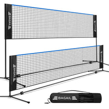 Load image into Gallery viewer, BAGAIL Badminton Net, Foldable Sports Net 10 FT/ 14 FT/ 17 FT Wide, Height Adjustable Net Set with Carry Bag for Tennis, Pickleball or Pool Volleyball - 10ft, Blue