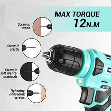 Load image into Gallery viewer, DEKOPRO Drill Set: Tool Set with 8V Cordless Drill, Home Tool Kit with Drill, Hand Tool Kits for Women 126 Piece, Turquoise