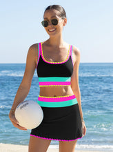 Load image into Gallery viewer, popvil High Waisted Bikini Sets for Women Tummy Control Swimsuits 3 Piece Bathing Suits Neon Swimwear with Skirt 2026