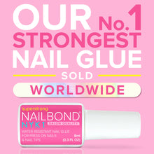 Load image into Gallery viewer, Super Strong Nail Glue for Press On Nails, Nail Tips & Acrylic Nails (8ml) NYK1 NailBond Brush On Glue for Press Ons, Tips & Acrylics - Long Lasting, Maximum Strength, Mess-Free Application