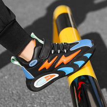 Load image into Gallery viewer, GLYGML Kids Shoes Boys Girls Tennis Shoes Running Walking Lightweight Breathable Sneakers Non-Slip Fashion Athletic Fitness Shoes for Little Kid/Big Kid Black Orangee Size 12