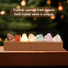 Load image into Gallery viewer, Healing Crystal Night Light,7 Chakra Natural Bedside Lamp with Wooden LED Light Base,Healing Stones Positive Energy Night Lights for Home Decor Gifts (Rechargeable)